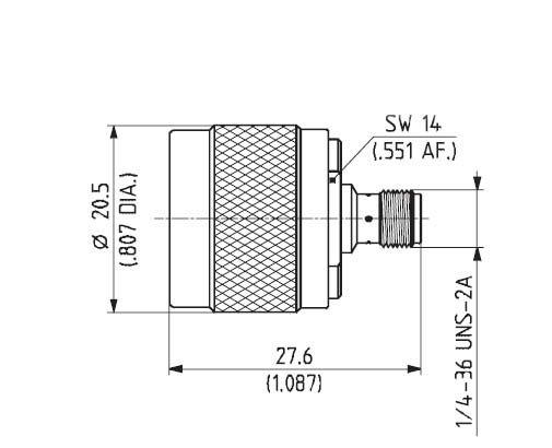 Adaptateur SMA Vers N – Connectique Sunher 33_N-SMA-50-1/113_UE (occasion)