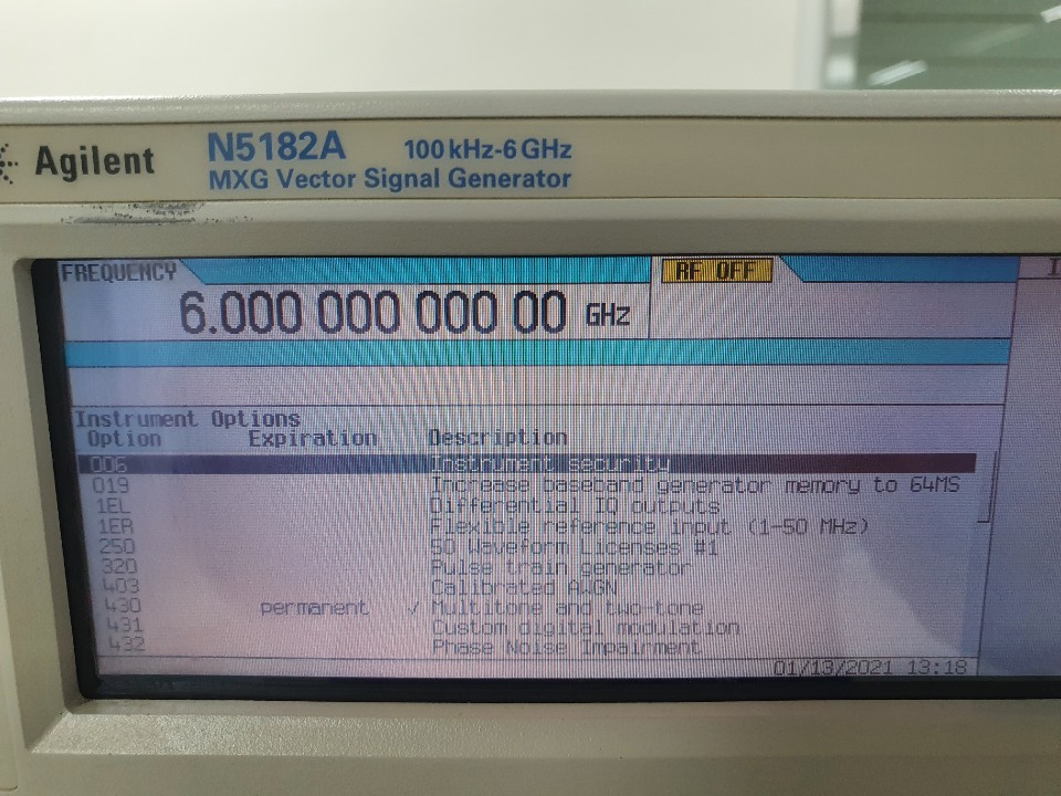 Agilent/Signal Generator/N5182A/430/506/654/ALB/U01/U02/UNV/UNZ